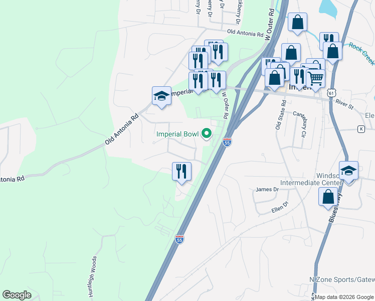 map of restaurants, bars, coffee shops, grocery stores, and more near 1506 Mammoth in Imperial