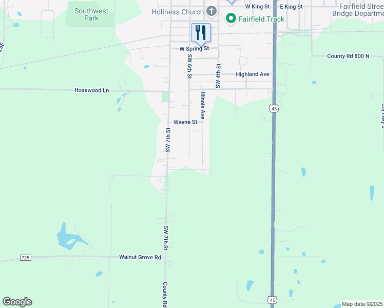 map of restaurants, bars, coffee shops, grocery stores, and more near 1224 Southwest 6th Street in Fairfield