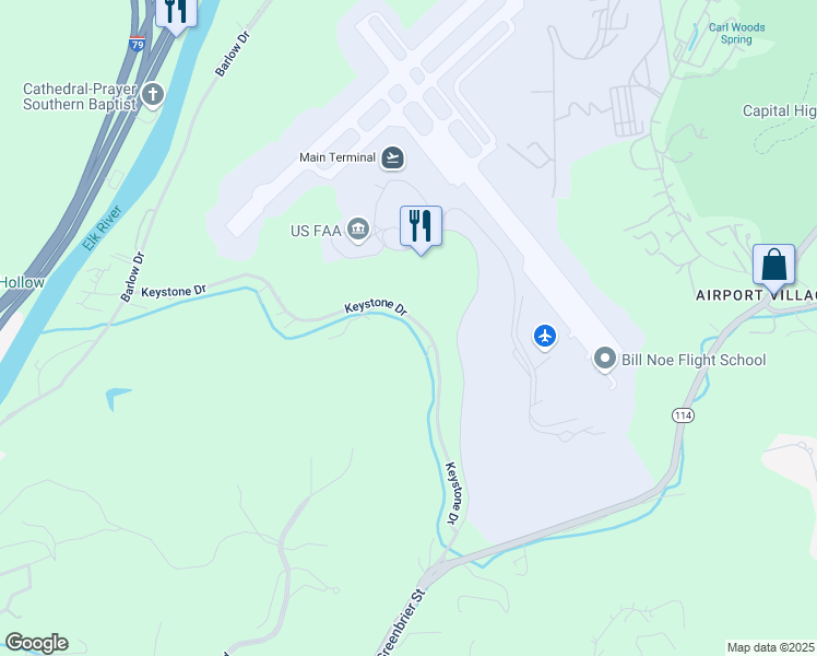 map of restaurants, bars, coffee shops, grocery stores, and more near 301 Keystone Drive in Charleston