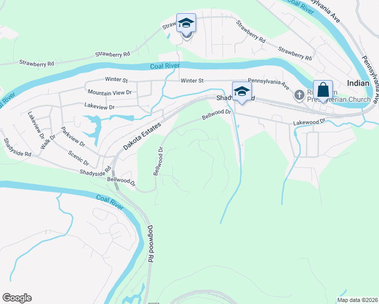 map of restaurants, bars, coffee shops, grocery stores, and more near 2108 Woodhill Pl in St Albans