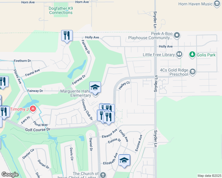 map of restaurants, bars, coffee shops, grocery stores, and more near 1170 Golf Course Drive in Rohnert Park
