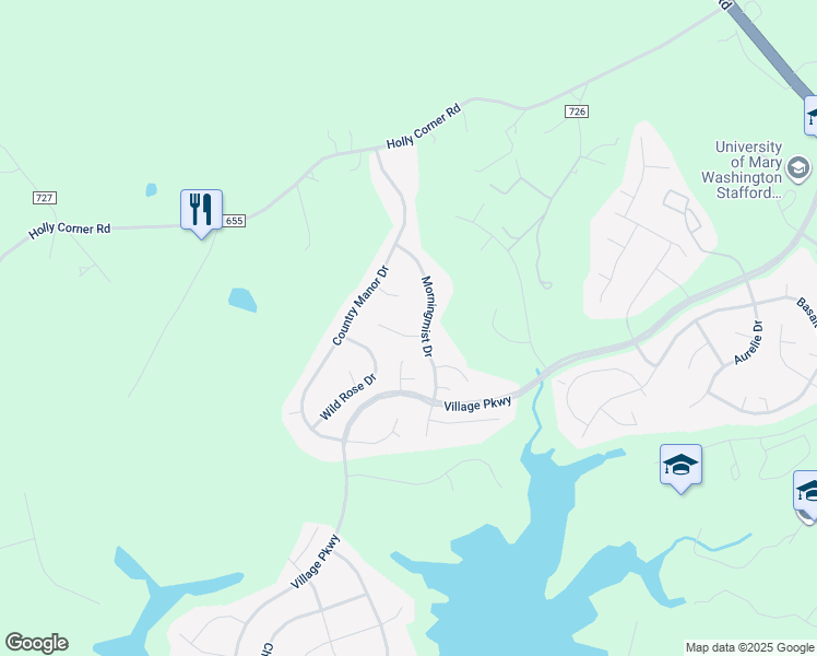 map of restaurants, bars, coffee shops, grocery stores, and more near 4 Shannondale Court in Fredericksburg