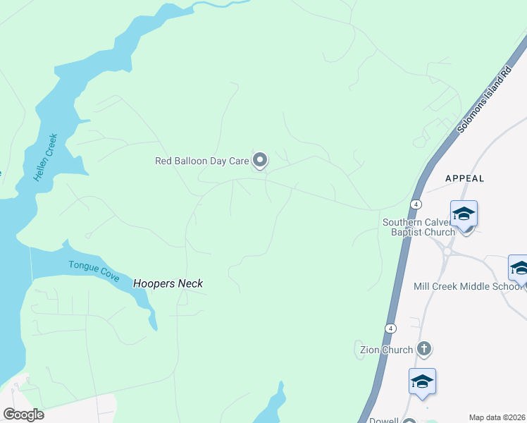 map of restaurants, bars, coffee shops, grocery stores, and more near 12029 Michael Drive in Lusby