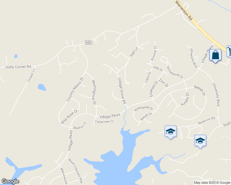 map of restaurants, bars, coffee shops, grocery stores, and more near 20 Grace Manor Court in Fredericksburg