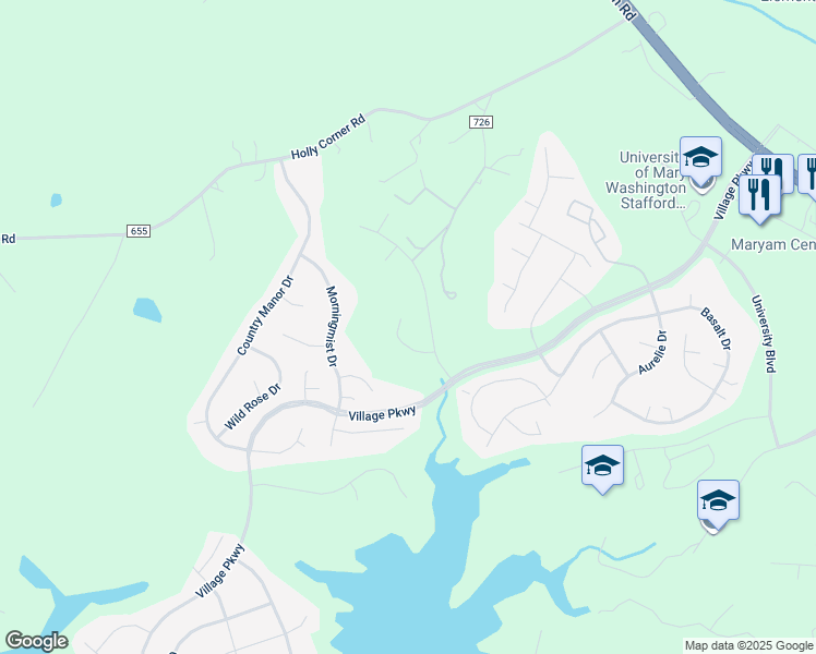 map of restaurants, bars, coffee shops, grocery stores, and more near 20 Grace Manor Court in Fredericksburg