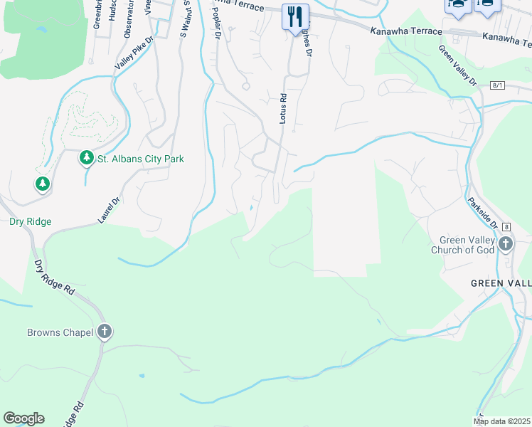 map of restaurants, bars, coffee shops, grocery stores, and more near 1050 2 in Saint Albans