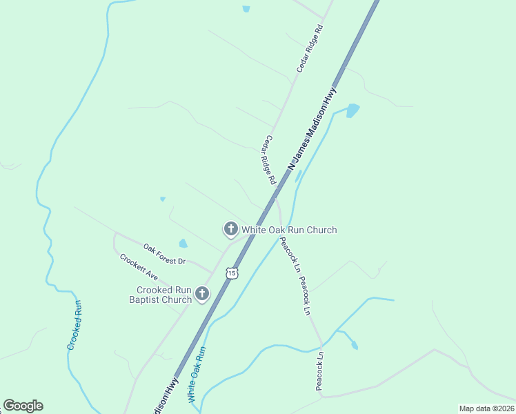 map of restaurants, bars, coffee shops, grocery stores, and more near 7539 North James Madison Highway in Rapidan
