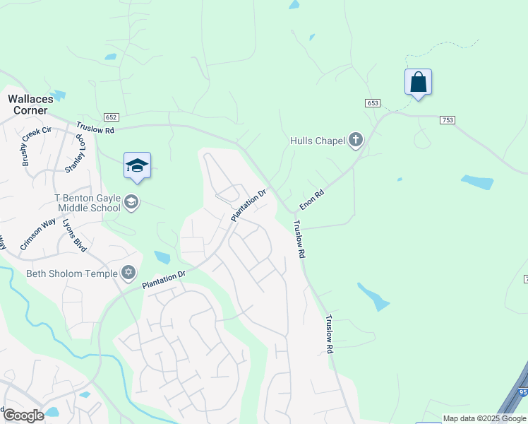 map of restaurants, bars, coffee shops, grocery stores, and more near 7 Gabriels Lane in Fredericksburg
