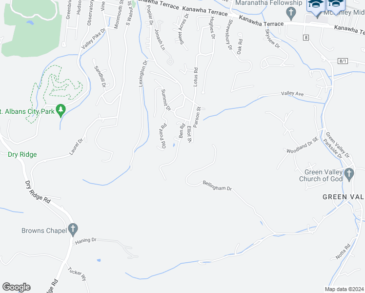 map of restaurants, bars, coffee shops, grocery stores, and more near 1050 2 in Saint Albans