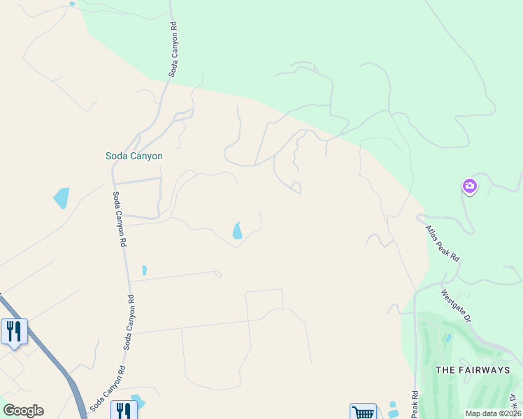 map of restaurants, bars, coffee shops, grocery stores, and more near 1220 Soda Canyon Road in Napa