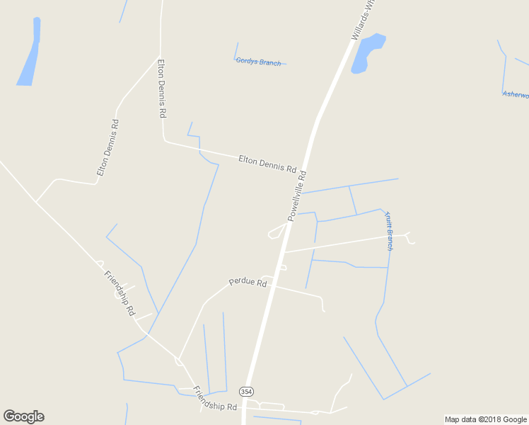 map of restaurants, bars, coffee shops, grocery stores, and more near 6450 Powellville Road in Willards