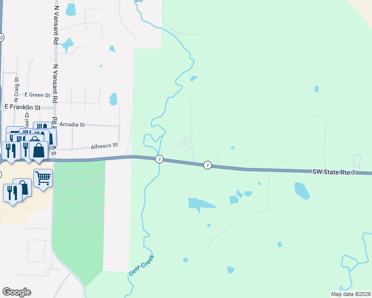 map of restaurants, bars, coffee shops, grocery stores, and more near 5 Northeast 91 Road in Clinton