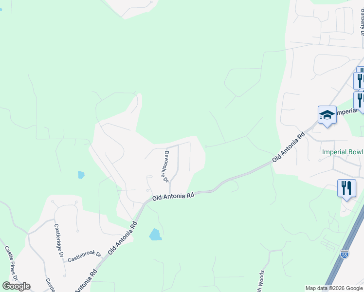map of restaurants, bars, coffee shops, grocery stores, and more near 2139 Windswept Estates Drive in Imperial
