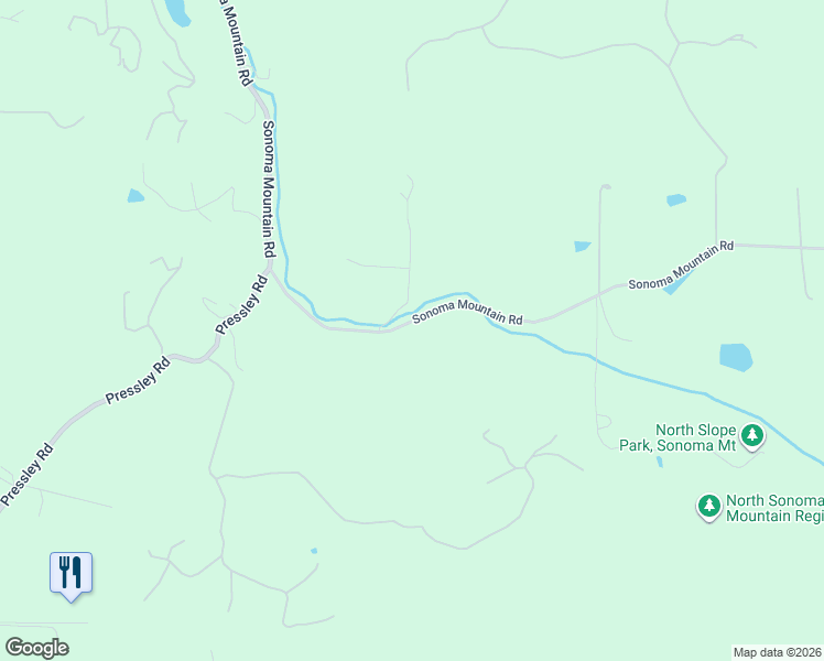 map of restaurants, bars, coffee shops, grocery stores, and more near 5175 Sonoma Mountain Road in Santa Rosa