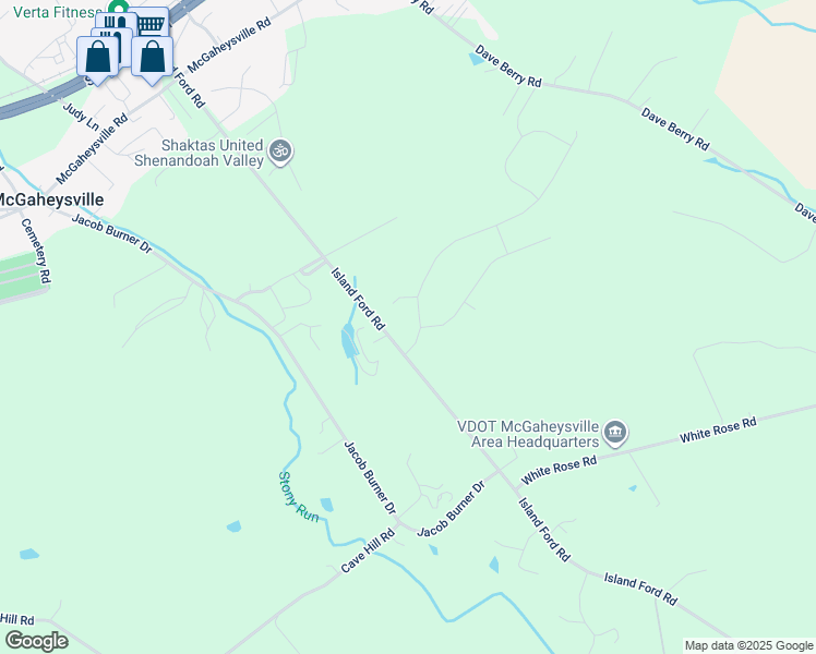 map of restaurants, bars, coffee shops, grocery stores, and more near 10067 Dalmatian Drive in McGaheysville