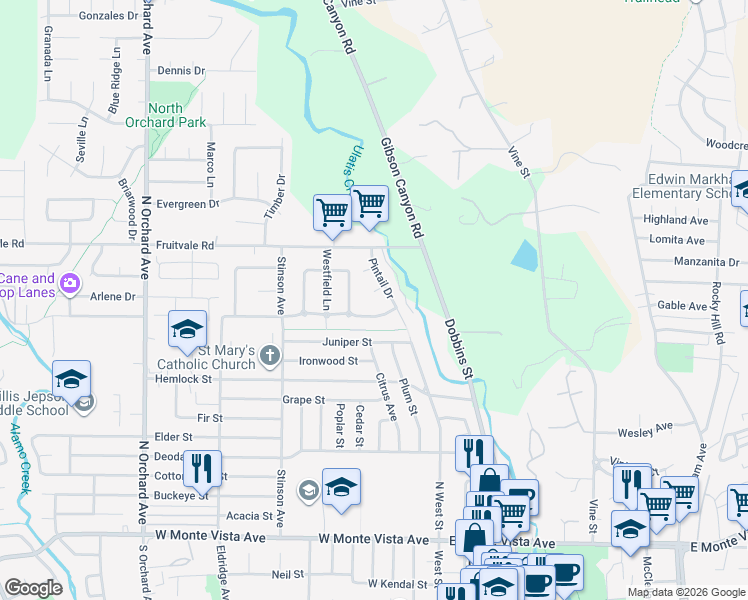 map of restaurants, bars, coffee shops, grocery stores, and more near 524 Widgeon Court in Vacaville
