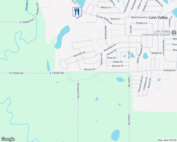 map of restaurants, bars, coffee shops, grocery stores, and more near 20779 East 2350th Road in LaCygne