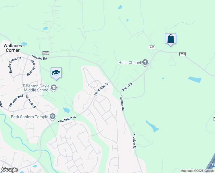 map of restaurants, bars, coffee shops, grocery stores, and more near 4 Gabriels Lane in Fredericksburg