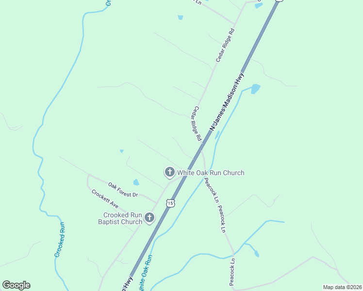 map of restaurants, bars, coffee shops, grocery stores, and more near 7539 North James Madison Highway in Rapidan