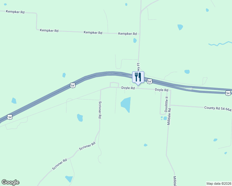 map of restaurants, bars, coffee shops, grocery stores, and more near 1-19 Raven Road in Eldon