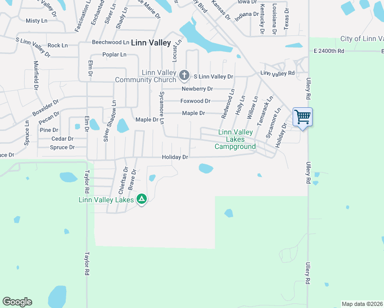 map of restaurants, bars, coffee shops, grocery stores, and more near 3731 Holiday Drive in Linn Valley