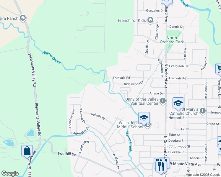 map of restaurants, bars, coffee shops, grocery stores, and more near 820 Shady Glen Road in Vacaville