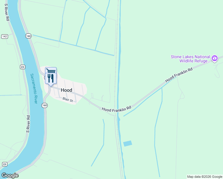 map of restaurants, bars, coffee shops, grocery stores, and more near 1151 Corky Lane in Hood