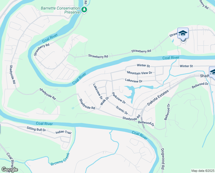 map of restaurants, bars, coffee shops, grocery stores, and more near 206 Scenic Dr in St Albans