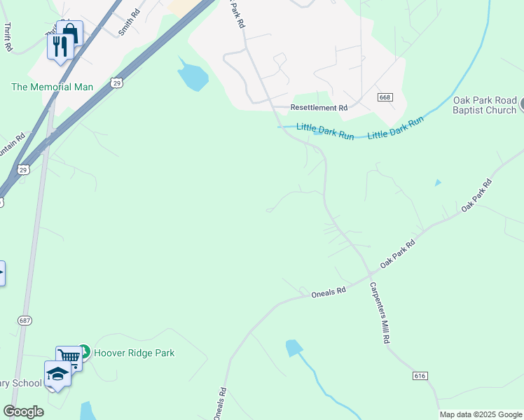 map of restaurants, bars, coffee shops, grocery stores, and more near 820 Oak Park Road in Madison