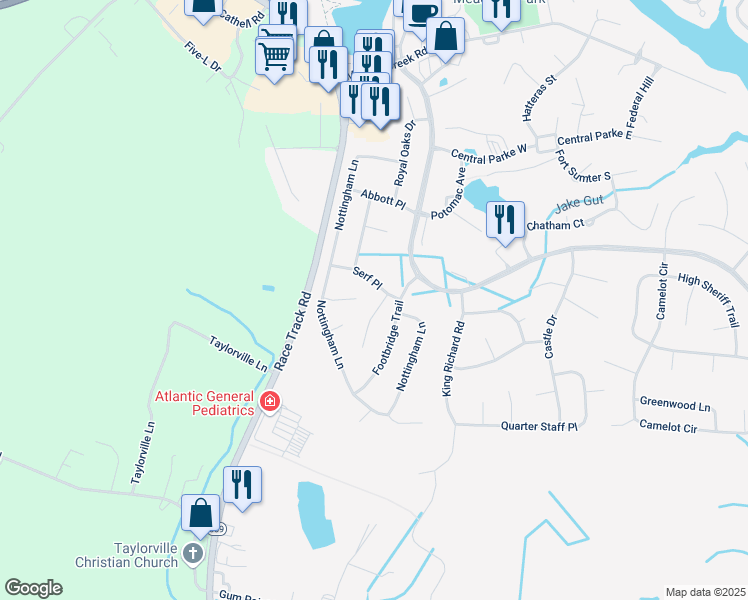 map of restaurants, bars, coffee shops, grocery stores, and more near 4 Willow Way in Ocean Pines