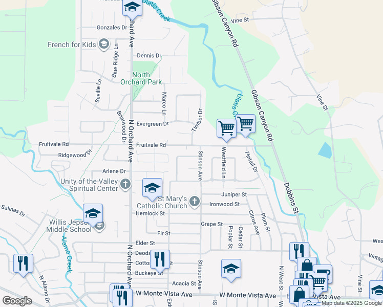 map of restaurants, bars, coffee shops, grocery stores, and more near 578 Laramie Way in Vacaville