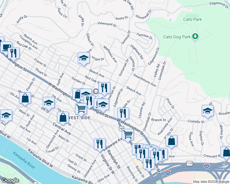 map of restaurants, bars, coffee shops, grocery stores, and more near 850 Somerset Dr in Charleston