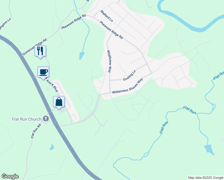 map of restaurants, bars, coffee shops, grocery stores, and more near 35275 Wilderness Shores Way in Locust Grove
