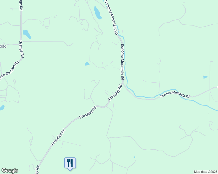 map of restaurants, bars, coffee shops, grocery stores, and more near 3921 Pressley Road in Santa Rosa