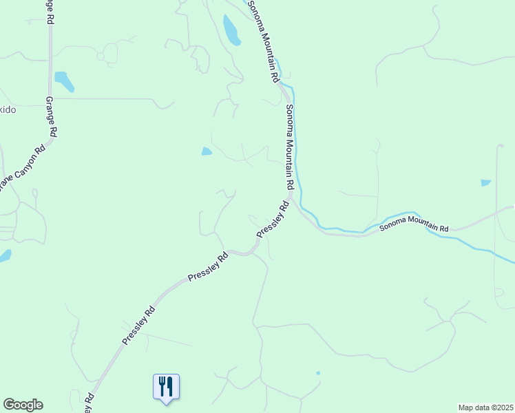 map of restaurants, bars, coffee shops, grocery stores, and more near 3921 Pressley Rd in Santa Rosa