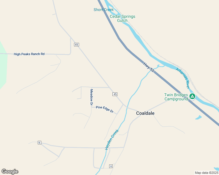map of restaurants, bars, coffee shops, grocery stores, and more near 13423 County Road 45 in Cotopaxi