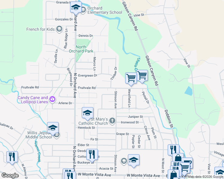 map of restaurants, bars, coffee shops, grocery stores, and more near 578 Laramie Way in Vacaville