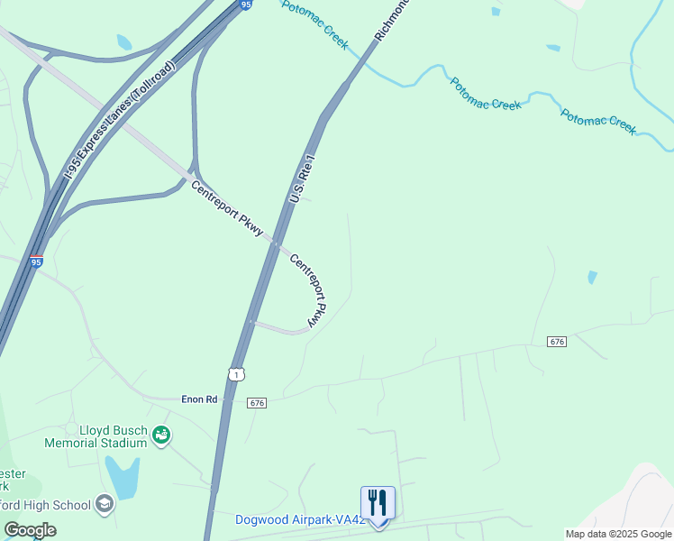 map of restaurants, bars, coffee shops, grocery stores, and more near 83 King's Hill Road in Fredericksburg