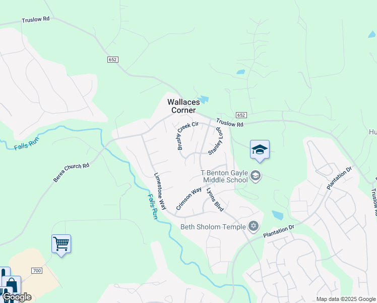 map of restaurants, bars, coffee shops, grocery stores, and more near 12 Foggy Field Lane in Fredericksburg