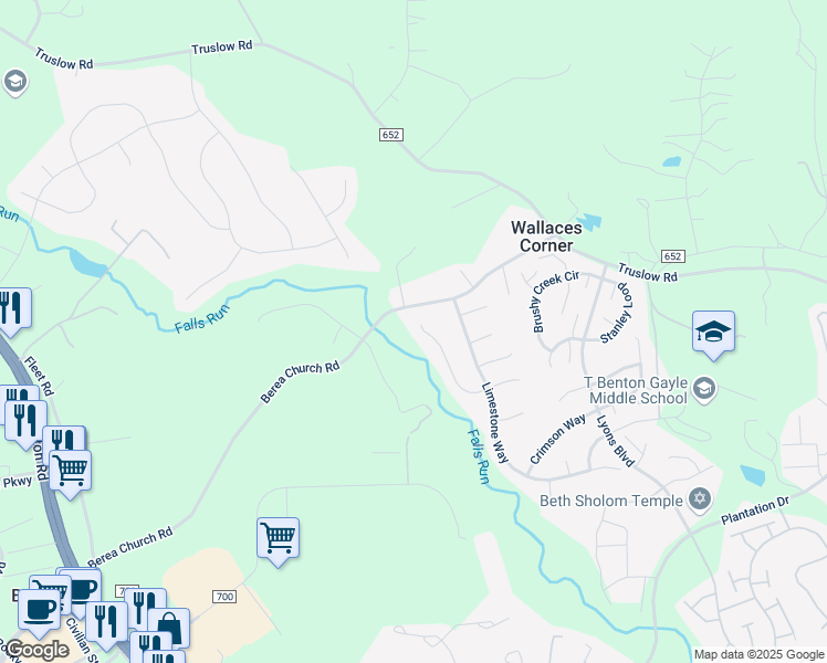 map of restaurants, bars, coffee shops, grocery stores, and more near 31 Slate Drive in Fredericksburg