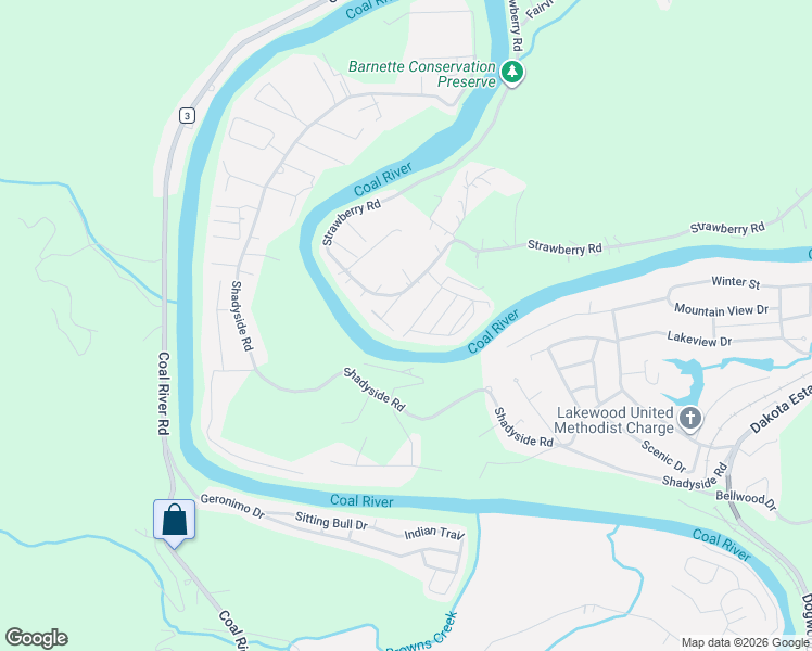 map of restaurants, bars, coffee shops, grocery stores, and more near 1500 Strawberry Road in Saint Albans