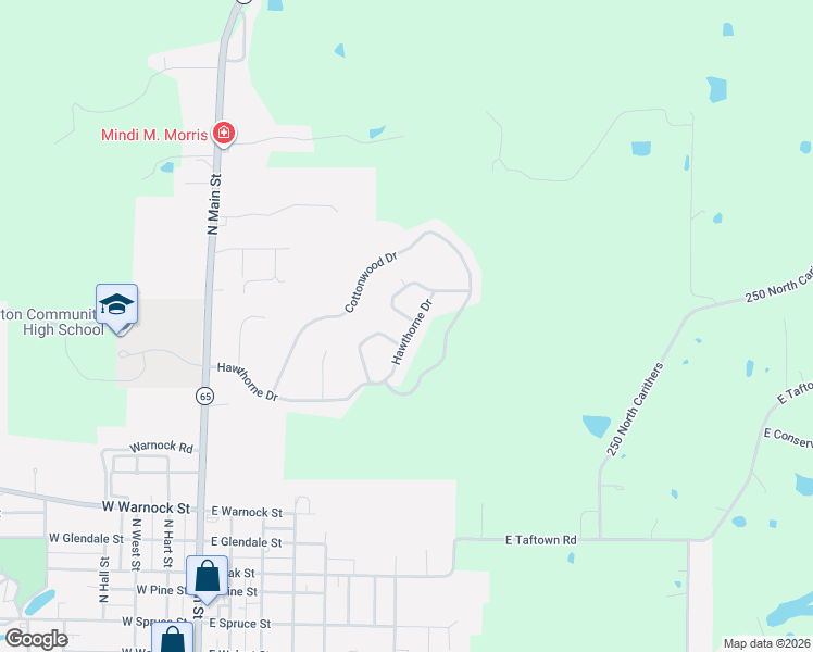 map of restaurants, bars, coffee shops, grocery stores, and more near 1607 Birchwood Drive in Princeton