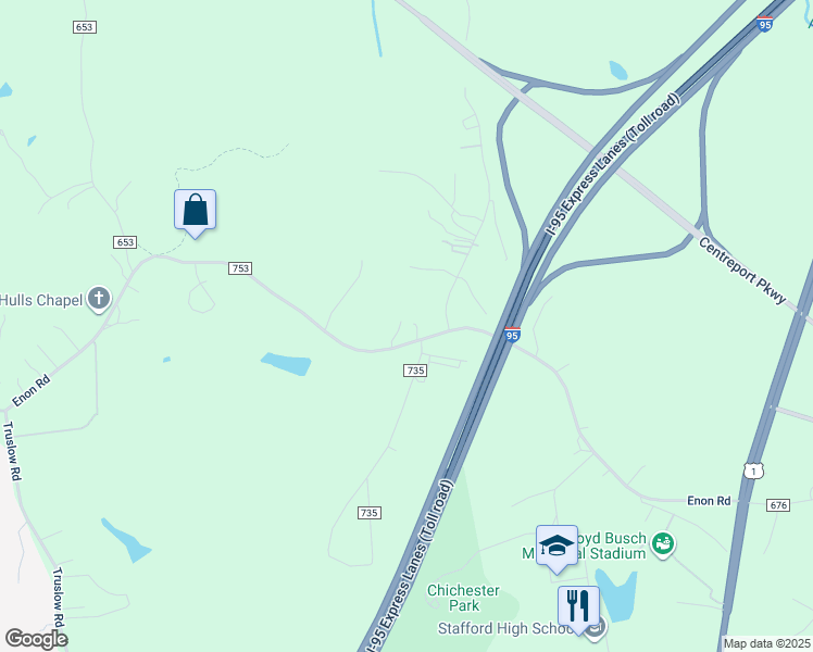 map of restaurants, bars, coffee shops, grocery stores, and more near 220 Enon Road in Fredericksburg