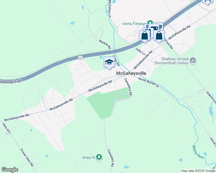 map of restaurants, bars, coffee shops, grocery stores, and more near 9744 McGaheysville Road in McGaheysville