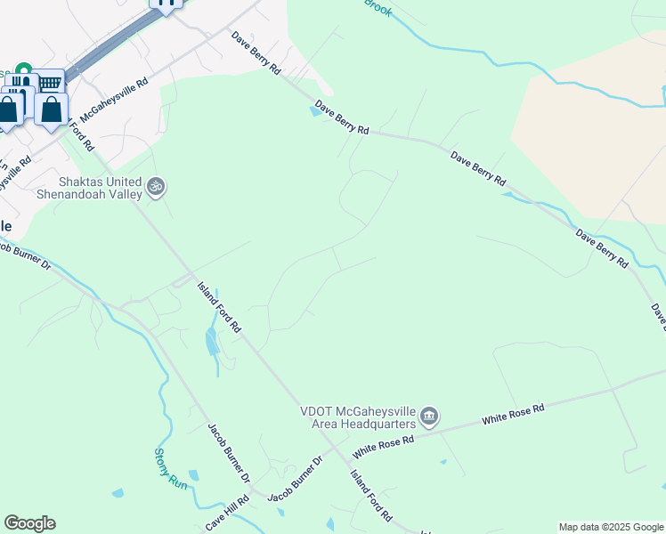 map of restaurants, bars, coffee shops, grocery stores, and more near 5125 Retriever Lane in McGaheysville