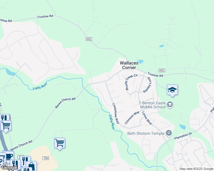 map of restaurants, bars, coffee shops, grocery stores, and more near 6 Coral Court in Fredericksburg