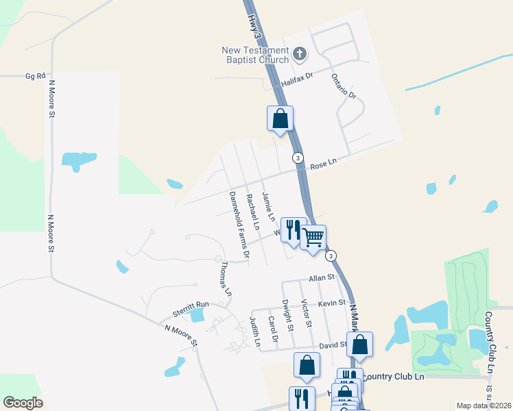 map of restaurants, bars, coffee shops, grocery stores, and more near 1426 Rachael Lane in Waterloo