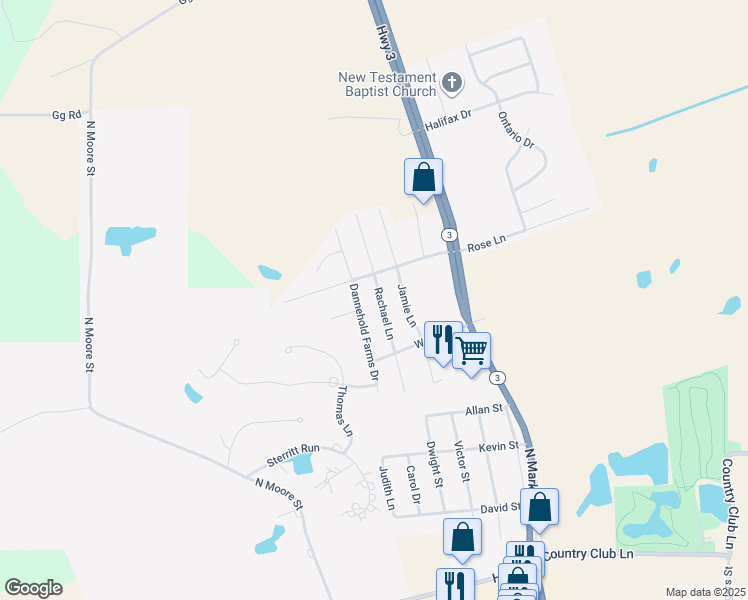 map of restaurants, bars, coffee shops, grocery stores, and more near 1426 Rachael Lane in Waterloo