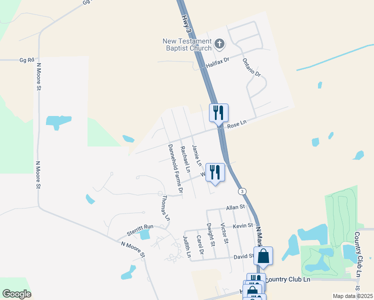 map of restaurants, bars, coffee shops, grocery stores, and more near 1426 Rachael Lane in Waterloo