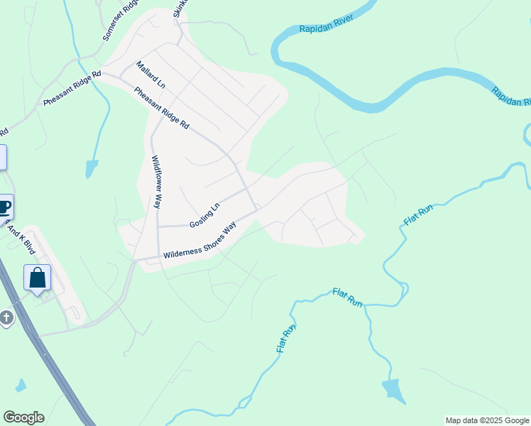 map of restaurants, bars, coffee shops, grocery stores, and more near 35476 Wilderness Shores Way in Locust Grove